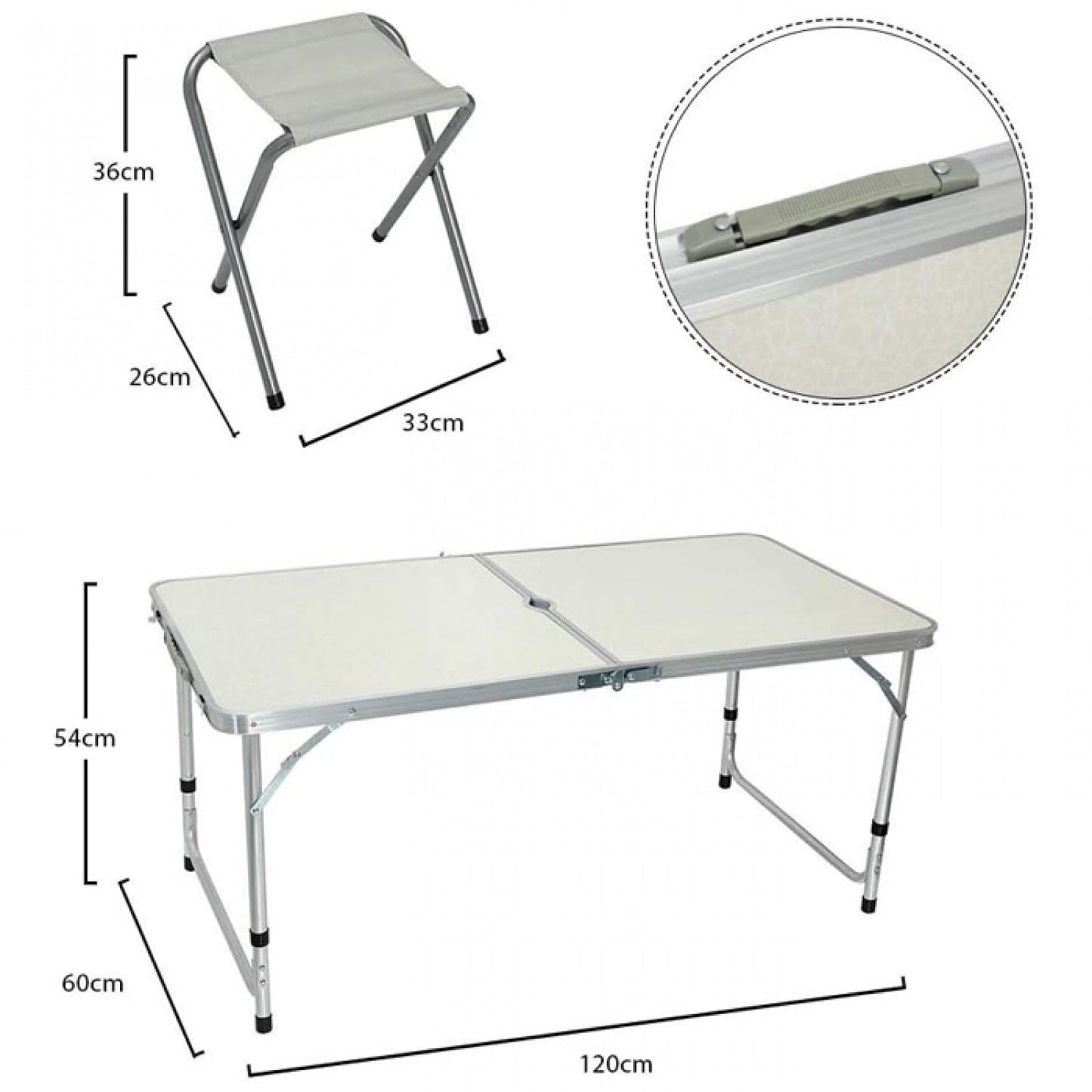 МАСА ЗА КЪМПИНГ + 4 БРОЯ СТОЛОВЕ PA732