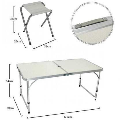 МАСА ЗА КЪМПИНГ + 4 БРОЯ СТОЛОВЕ PA732