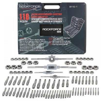 Метчици и плашки 110 части RockForce