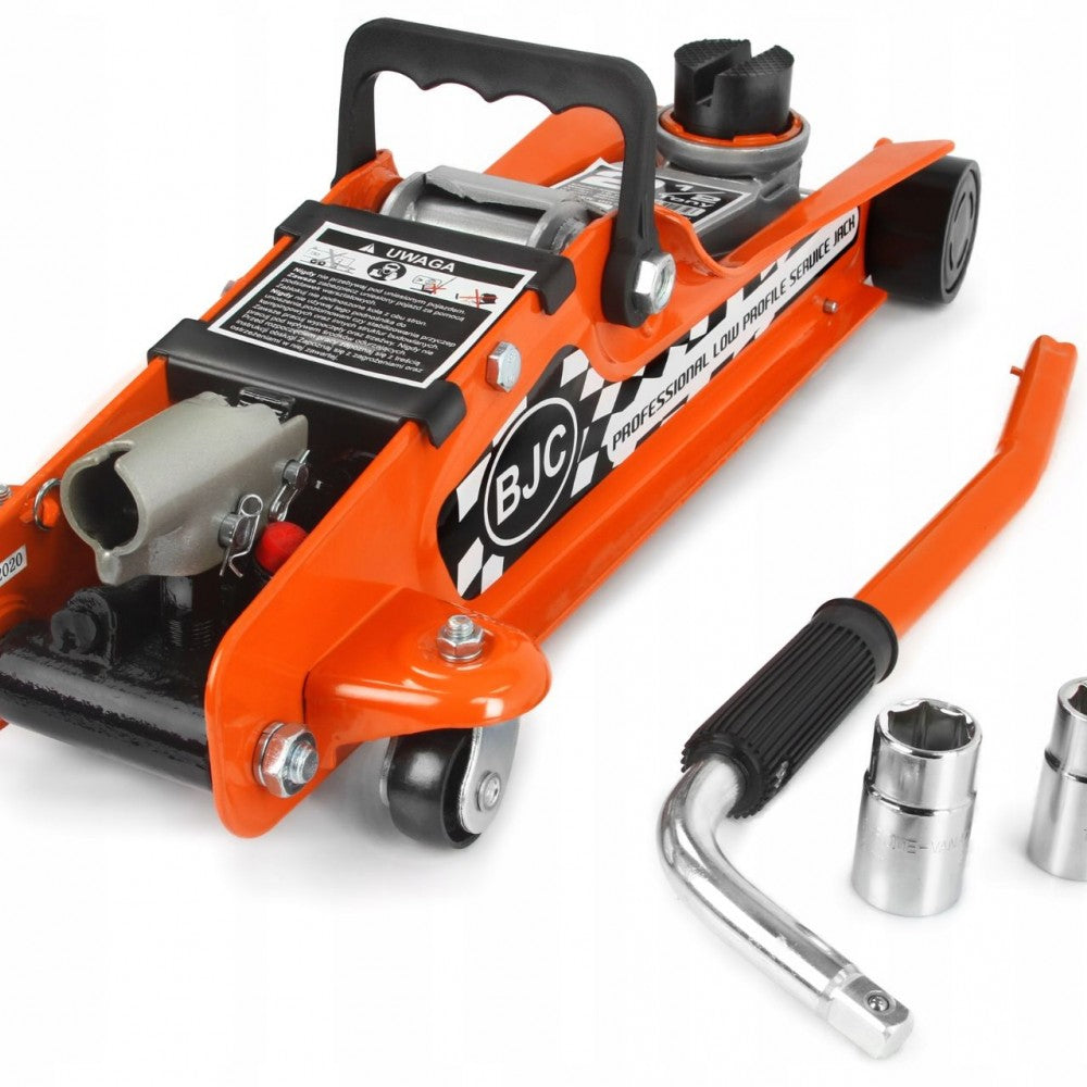 Нископрофилен крик 2.5 тона, 85-410мм в комплект с вложки,г-образно рамо и куфар BJC / M80231