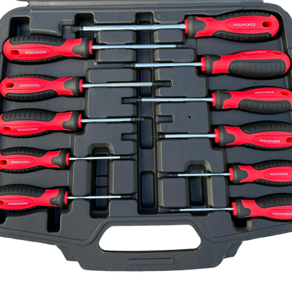 Комплект отвертки торкс с отвор 11 части RockForce