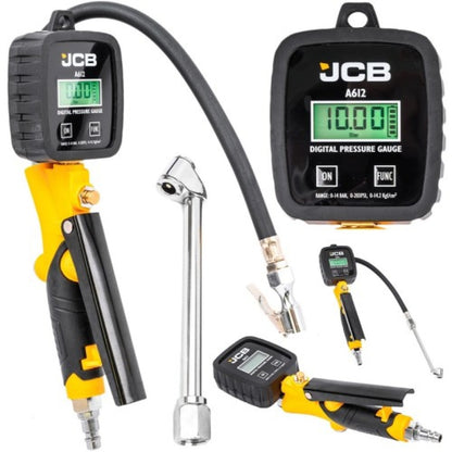 Пневматичен пистолет за помпане на гуми с дигитален манометър JCB