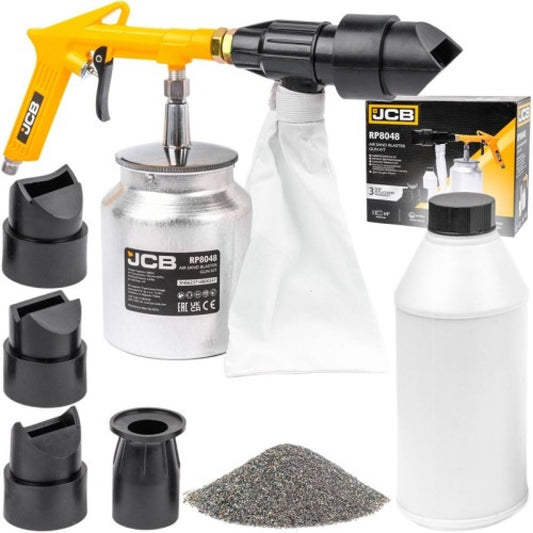 Пневматичен пясъкоструен пистолет - пневматична пясъкоструйка 1 литър с 4 дюзи JCB