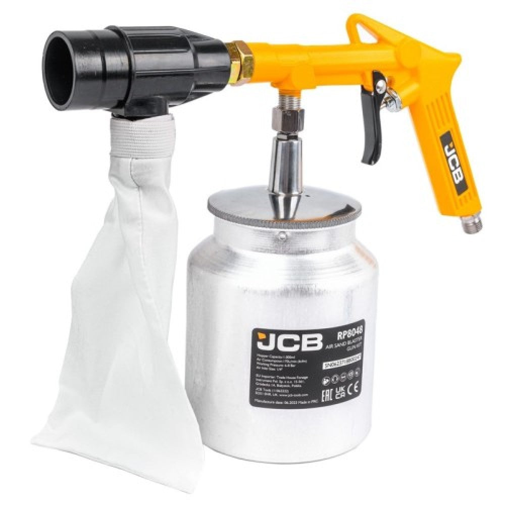 Пневматичен пясъкоструен пистолет - пневматична пясъкоструйка 1 литър с 4 дюзи JCB