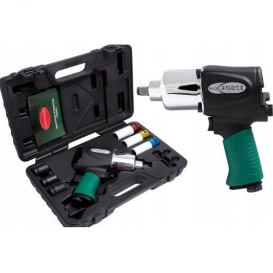 Пневматичен гайковерт с къс шпиндел 1/2'' 1212Nm в комплект с 6 вложки RockForce