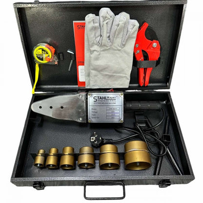 Лепачка - поялник с ножица за ППР тръби 20 - 63 мм 2500W в метален куфар StahlMayer