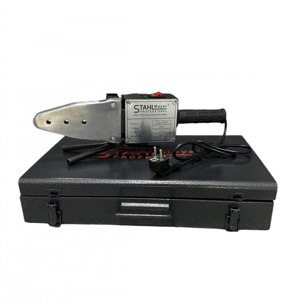 Лепачка - поялник с ножица за ППР тръби 20 - 63 мм 2500W в метален куфар StahlMayer