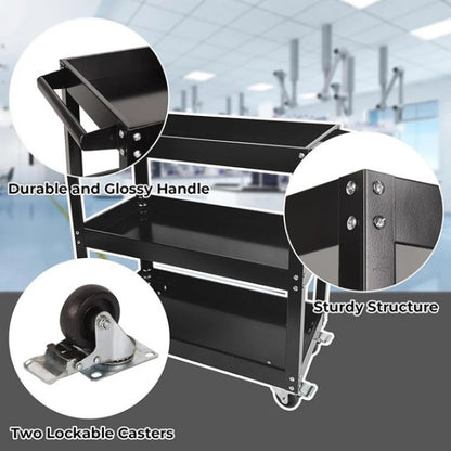 Количка за инструменти 3 рафта с колела черна - NA614