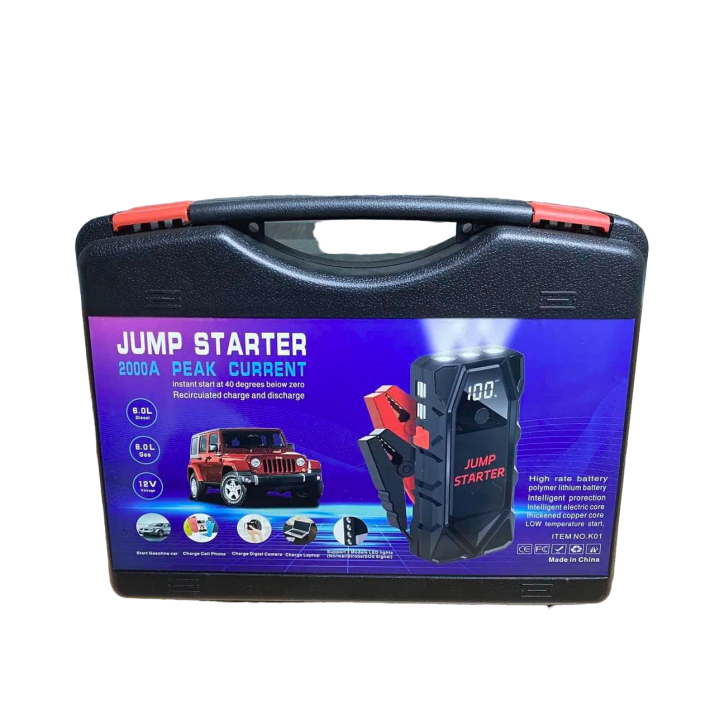 Мултифункционален автомобилен стартер Jump Starter 18000mAh, 12V, 2000A пикова мощност
