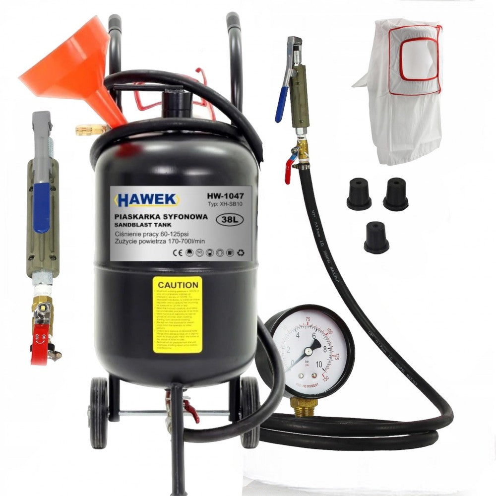 Пневматична пясъкоструйка 38 литра HAWEK
