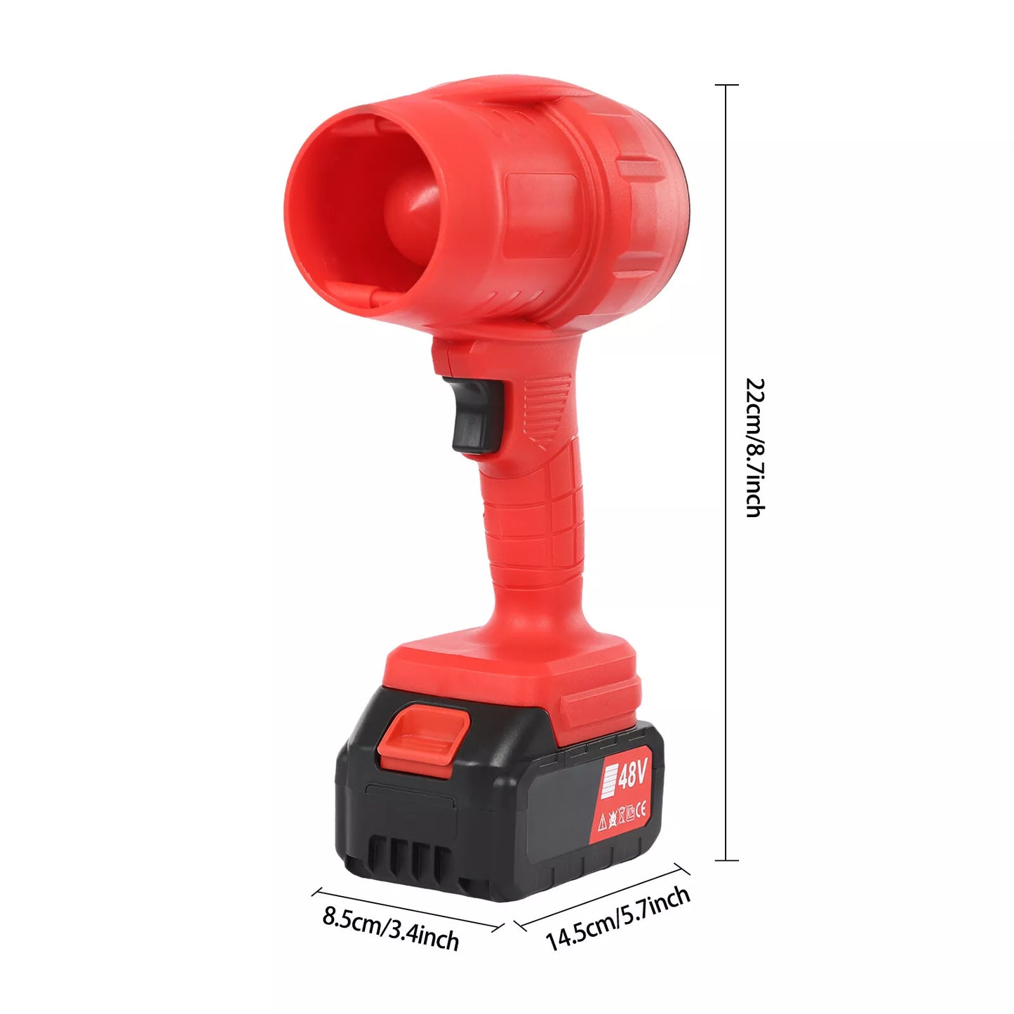 Акумулаторен Турбо Пистолет Мощна Духалка 1500W 128000 об./мин 200 м/с въздушен поток