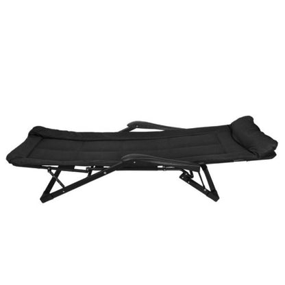 Сгъваемо походно легло тип шезлонг черен