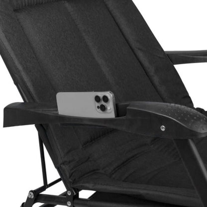 Сгъваемо походно легло тип шезлонг черен