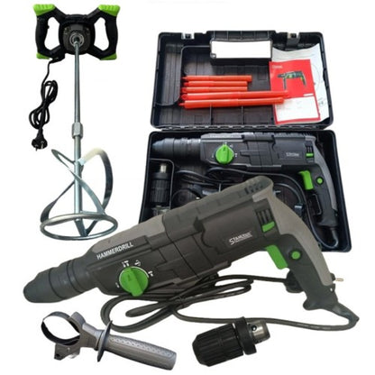 Комплект от Строителен миксер 2400W и Перфоратор с два патронника и бургии 1600W StahlMayer Black XR