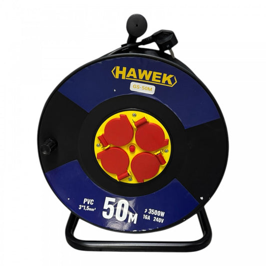 Удължител на макара с кабел 50 метра HAWEK