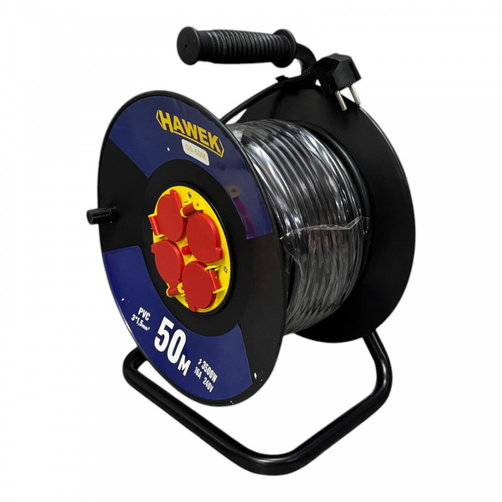 Удължител на макара с кабел 50 метра HAWEK