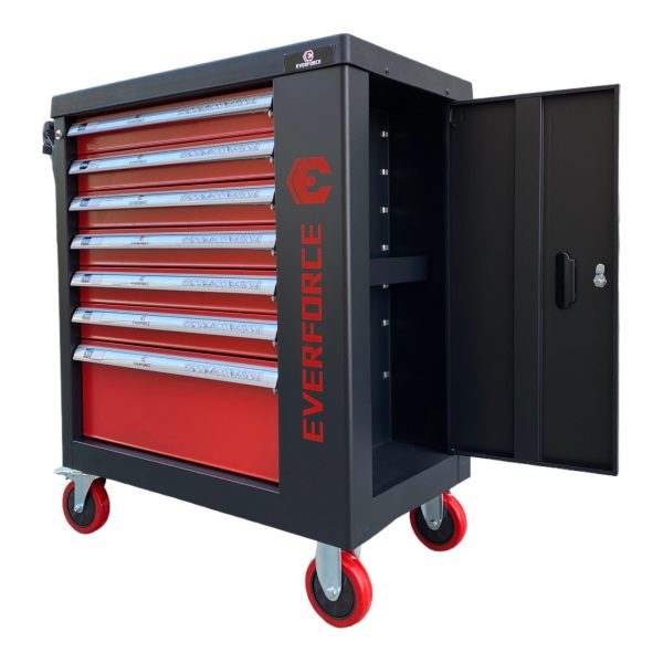 ШКАФ С ИНСТРУМЕНТИ СЪС 7 ЧЕКМЕДЖЕТА – 6 ПЪЛНИ И ОТДЕЛЕНИЕ ЗА ЗАКАЧАНЕ НА ИНСТРУМЕНТИ EVERFORCE