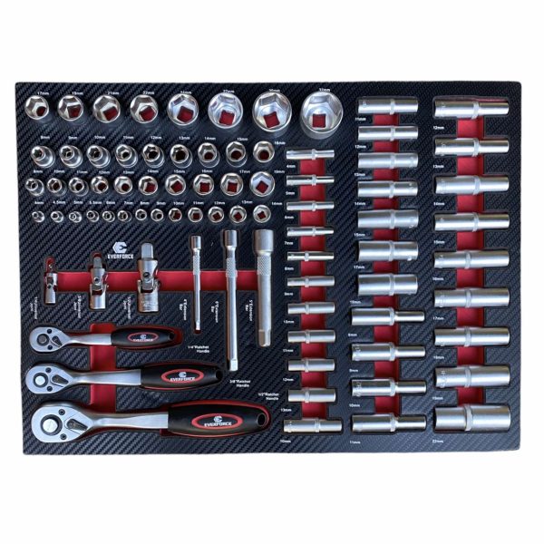 ШКАФ С ИНСТРУМЕНТИ СЪС 7 ЧЕКМЕДЖЕТА – 6 ПЪЛНИ И ОТДЕЛЕНИЕ ЗА ЗАКАЧАНЕ НА ИНСТРУМЕНТИ EVERFORCE