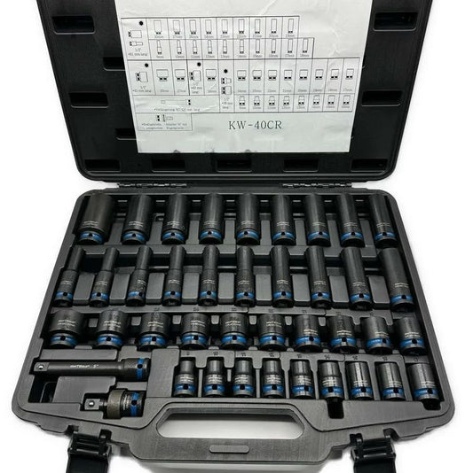 КОМПЛЕКТ УДАРНИ ВЛОЖКИ 1/2″ 40 ЧАСТИ KRAFTWELLE