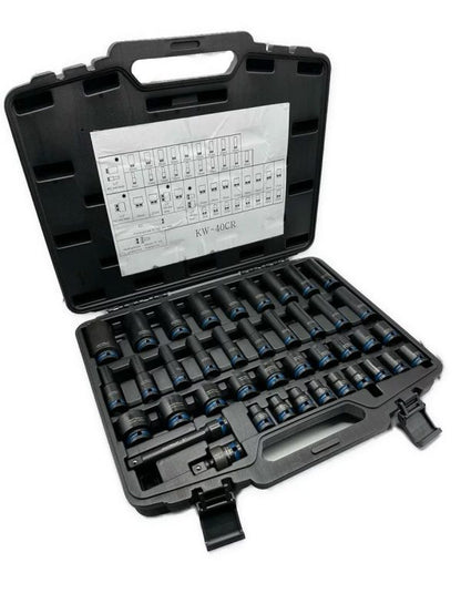 КОМПЛЕКТ УДАРНИ ВЛОЖКИ 1/2″ 40 ЧАСТИ KRAFTWELLE