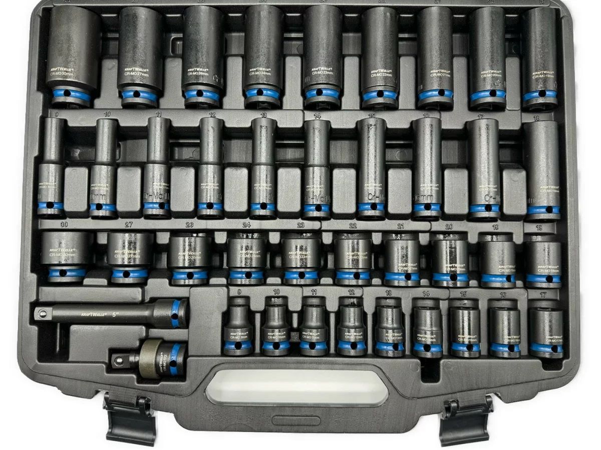 КОМПЛЕКТ УДАРНИ ВЛОЖКИ 1/2″ 40 ЧАСТИ KRAFTWELLE