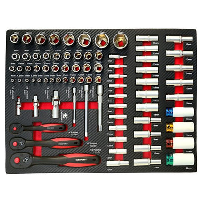 ПРОФЕСИОНАЛЕН ШКАФ С МЕТАЛЕН ПЛОТ, СЪС 7 ЧЕКМЕДЖЕТА – ПЪЛНИ С ИНСТРУМЕНТИ EVERFORCE