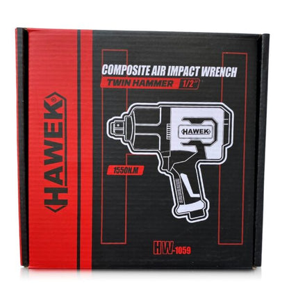 ПНЕВМАТИЧЕН УДАРЕН ГАЙКОВЕРТ С КЪС ШПИНДЕЛ 1/2“ 1550NM HAWEK