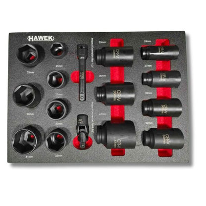 ПРОФЕСИОНАЛЕН ШКАФ С ИНСТРУМЕНТИ С 12 ЧЕКМЕДЖЕТА – 11 ПЪЛНИ HAWEK