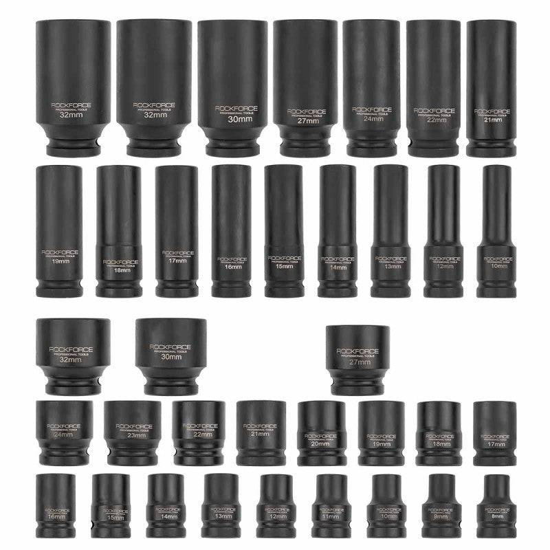 КОМПЛЕКТ УДАРНИ ВЛОЖКИ 35 ЧАСТИ 1/2 (8 – 32 мм) ROCKFORCE