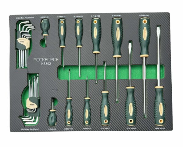 ШКАФ С ИНСТРУМЕНТИ С 7 ЧЕКМЕДЖЕТА – 4 ПЪЛНИ,МЕТАЛЕН ПЛОТ И ОТДЕЛЕНИЕ ЗА ЗАКАЧАНЕ НА ИНСТУМЕНТИ ROCKFORCE