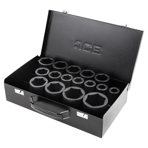 КОМПЛЕКТ УДАРНИ ВЛОЖКИ16 ЧАСТИ 3/4 (17 – 50 ММ) 6-СТЕННИ JCB