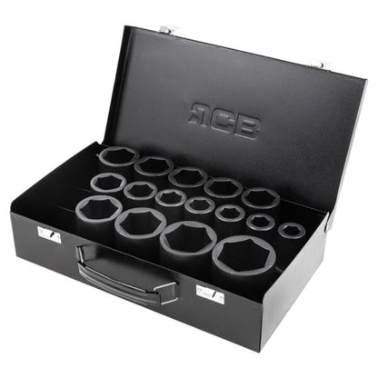 КОМПЛЕКТ УДАРНИ ВЛОЖКИ16 ЧАСТИ 3/4 (17 – 50 ММ) 6-СТЕННИ JCB