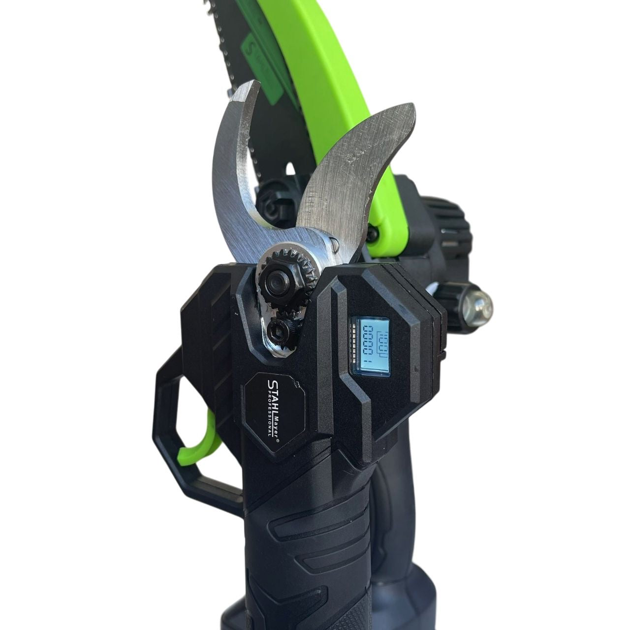 3в1 Акумулаторна Лозарска Ножица и Трион с Омасляване и телескопичен прът 36V 8AH STAHLMAYER