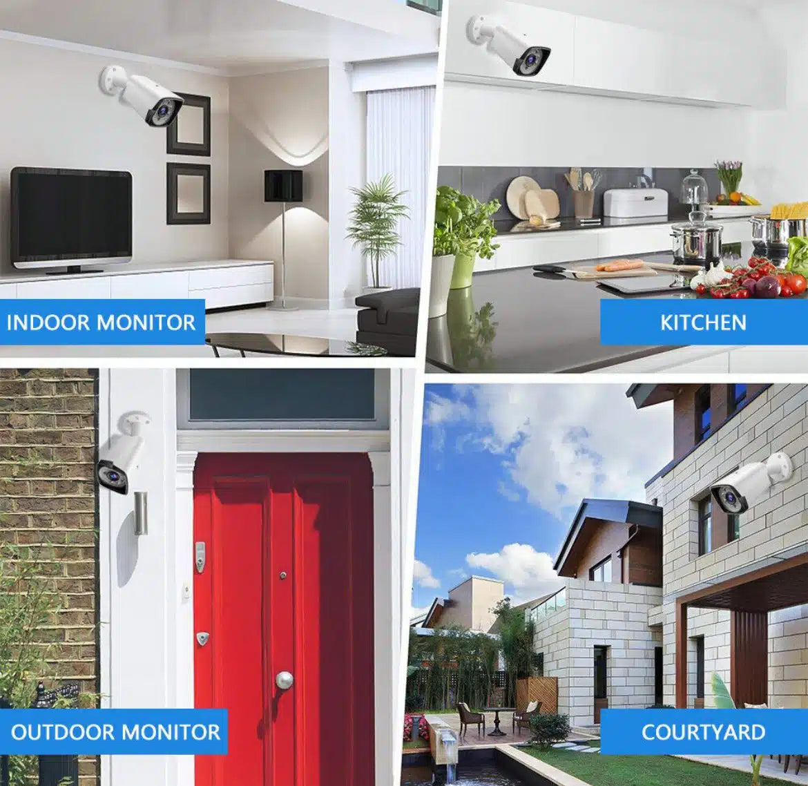 Видеонаблюдение с 4 камери FULL HD