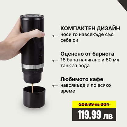 Преносима кафемашина за капсули и смляно кафе espresso