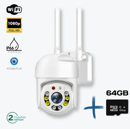 Алармена система със сензор+куполна камера с подарък SD карта 64gb