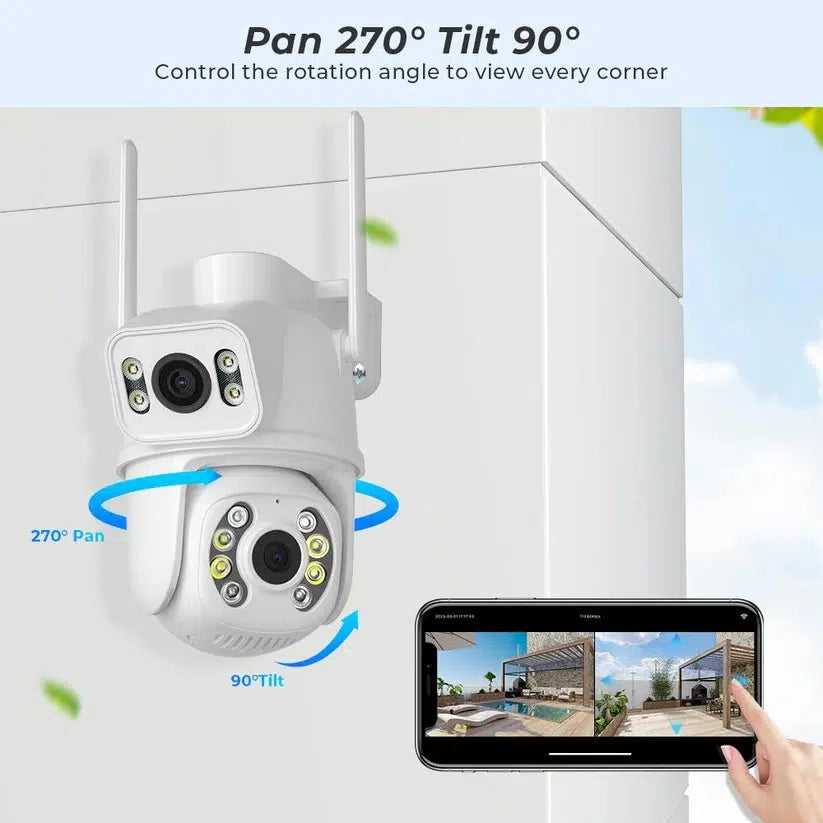 Двойна водоустойчива камера 2x6mp Wi-Fi ICSEE