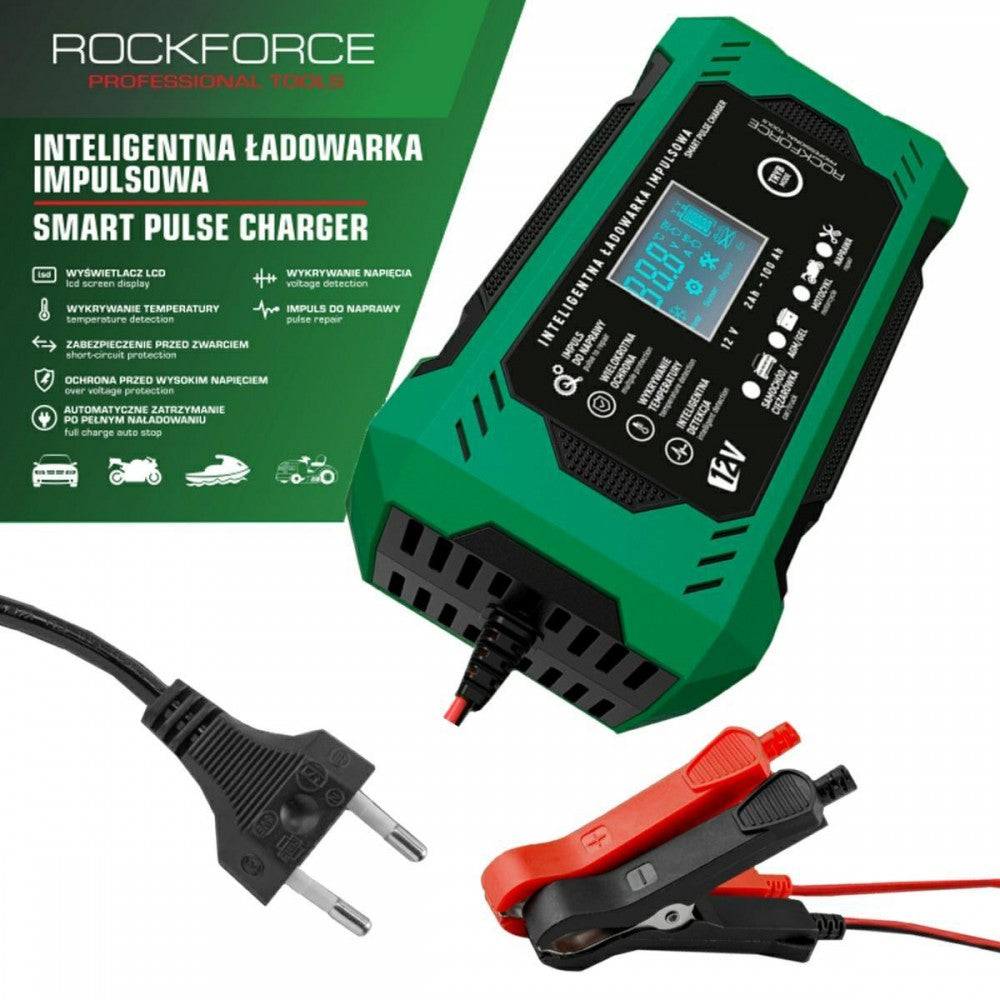 ЗАРЯДНО УСТРОЙСТВО ЗА АКУМУЛАТОР 6А / 12V, 2AH-100AH ROCKFORCE